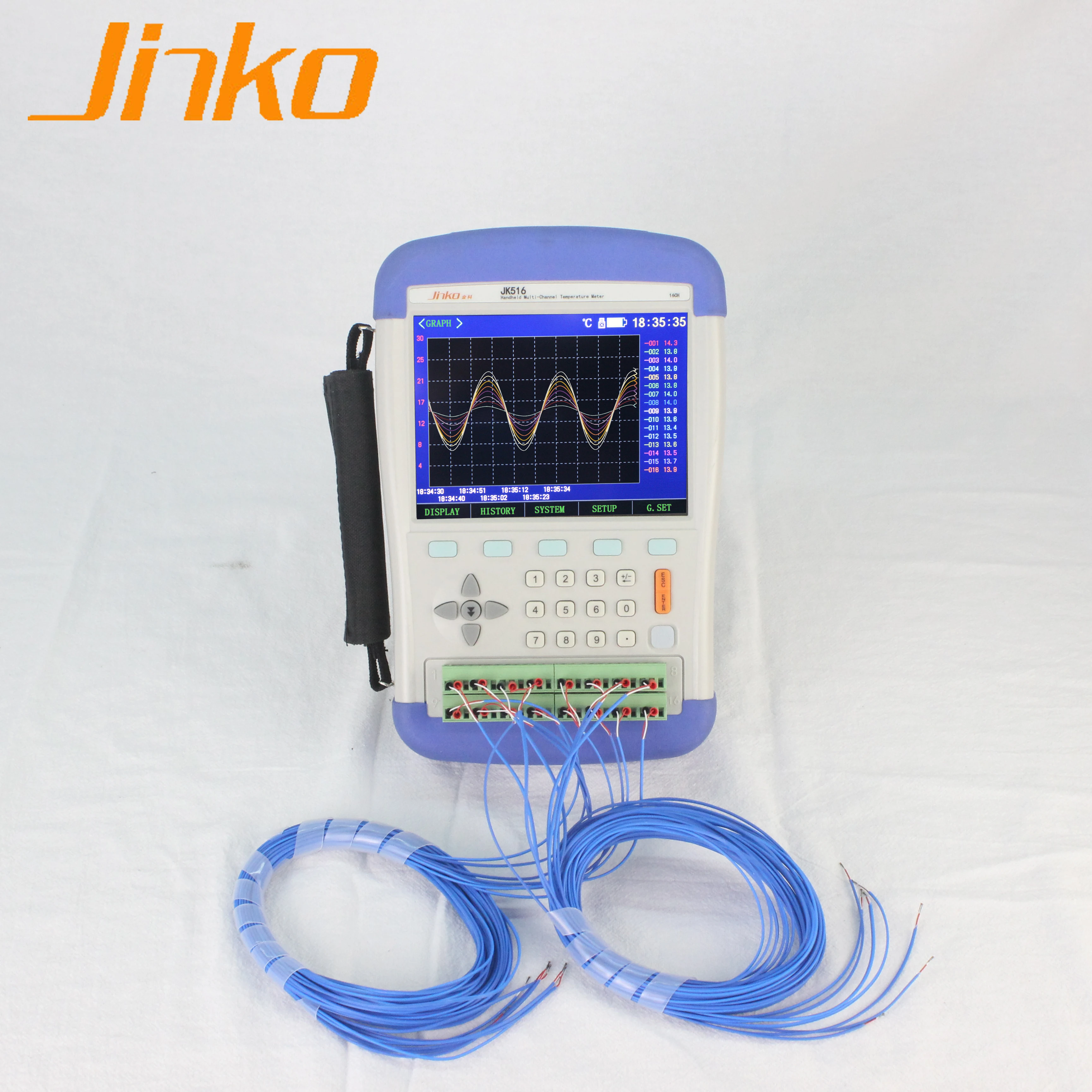 

Jinko JK516 Handheld multi channel Temperature Data Logger pt100 data logger 16 channels Temperature Data recorder