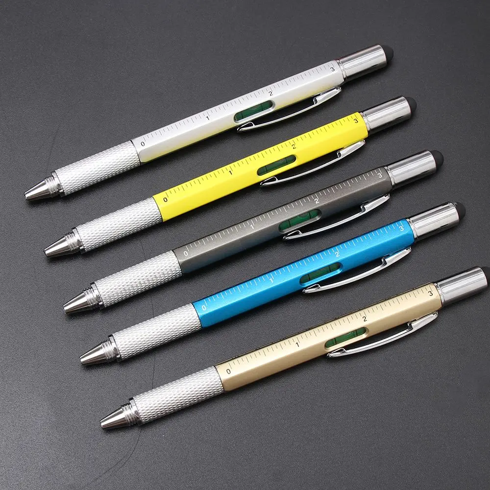 Multi-functional Capacitive Pen with Screwdriver Spirit Level Ballpoint Mobile Phone Screen Touch Gadgets Construction Tools |