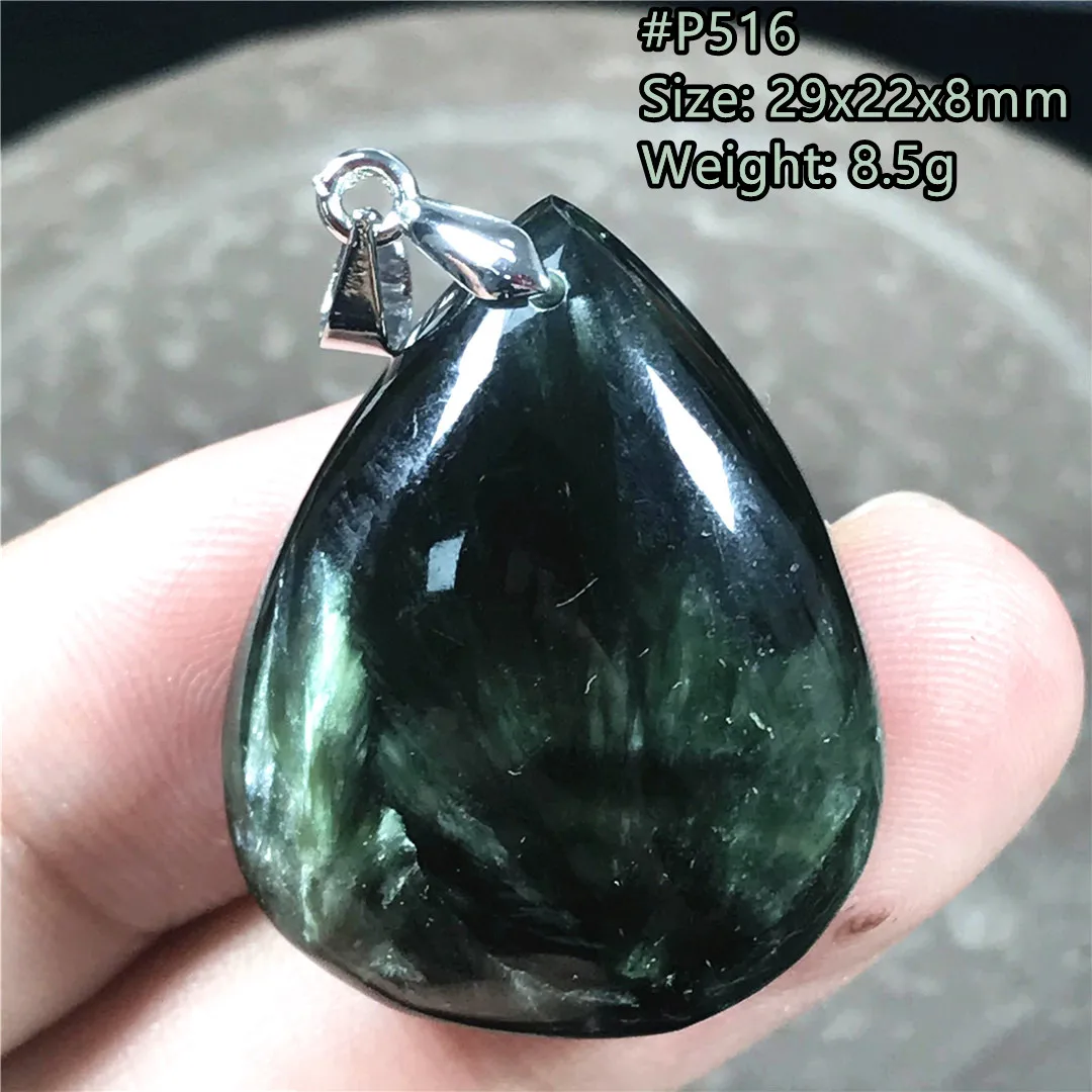 

Top Natural Green Seraphinite Crystal Pendant Jewelry For Women Lady Men Royal Beads Love Reiki Wealth Gift Rare Gemstone AAAAA