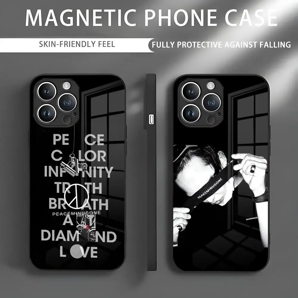 Модный чехол для телефона P-Peaceminusone IPhone 16 15 14 13 12 11 X XR XS XSMAX 8 Plus Mini Pro Max стеклянный