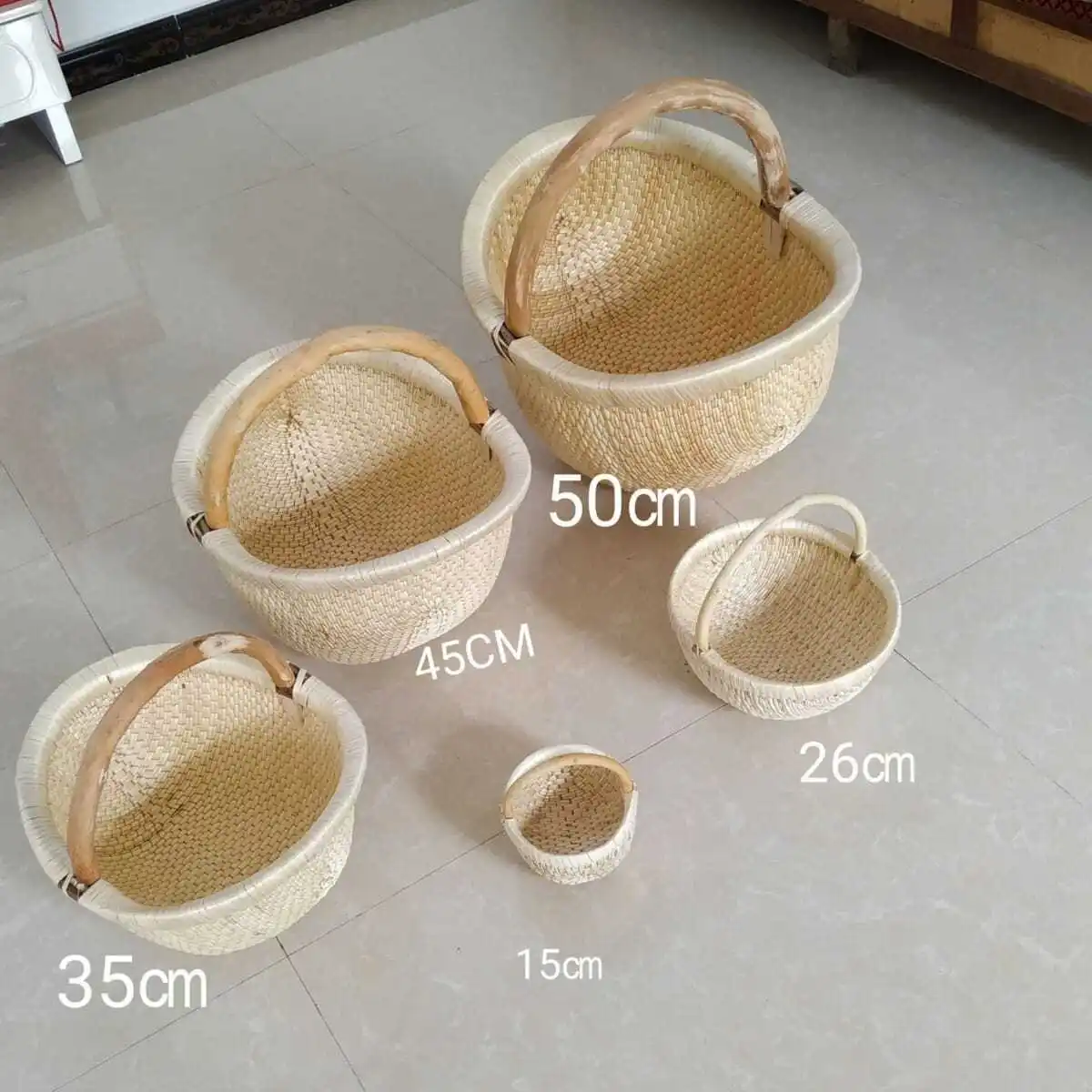 

Hand-woven willow basket basket storage basket basket storage basket farmhouse steamed bun basket