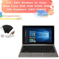11.6'' EW11 Windows 10 Home 2-in-1 Mini Notebook Intel Atom Z3735F Quad Core 2GB DDR RAM 64GB ROM 1366 x 768 IPS Tablets PC