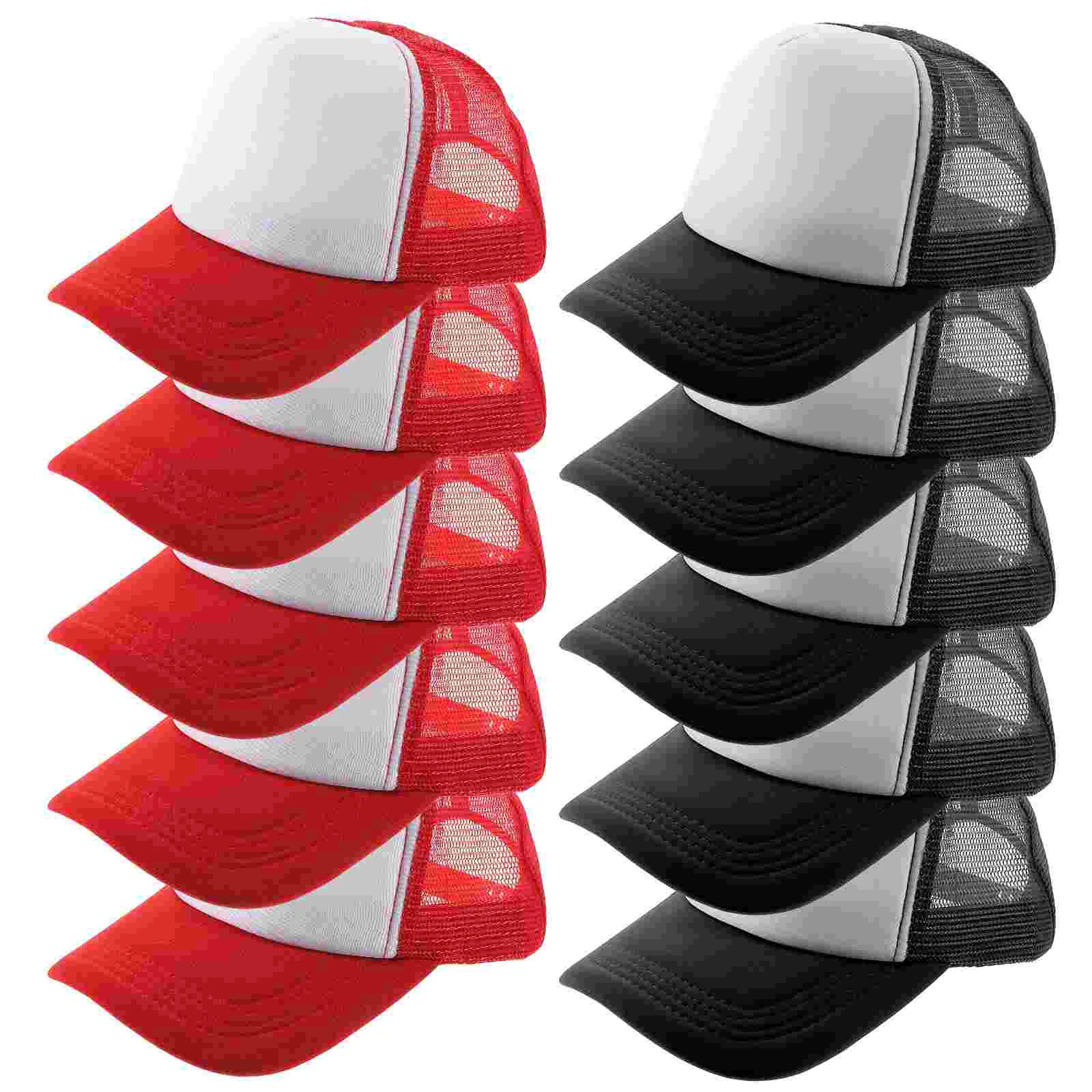 

10 Pcs Sublimated Baseball Cap Mesh DIY Caps Blank Men Hats Heat Transfer Design Polyester Man