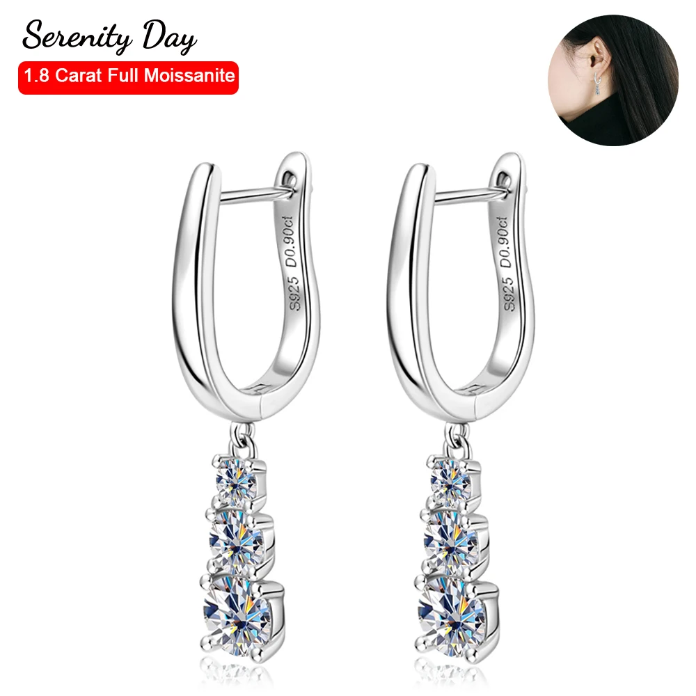 

Serenity Real D Color 3mm 4mm 5mm Full Moissanite U Shape Stud Earrings For Women S925 Sterling Silver Plate Pt950 Fine Jewelry