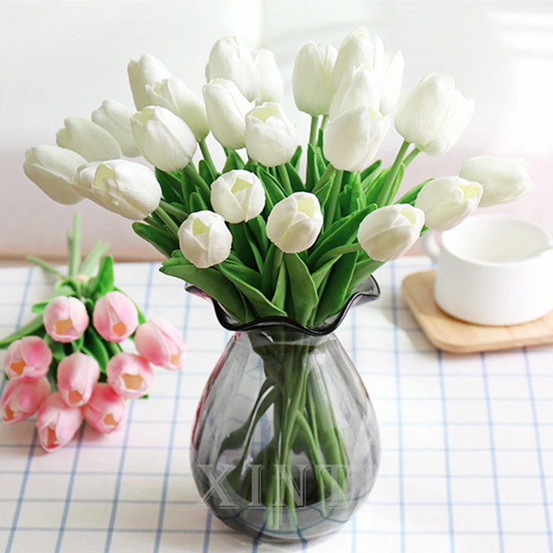 

10/5pcs Tulips Artificial Flowers PU Calla Fake Flowers Real Touch Dried Flowers Wedding Decoration Home Party Decoration Favors