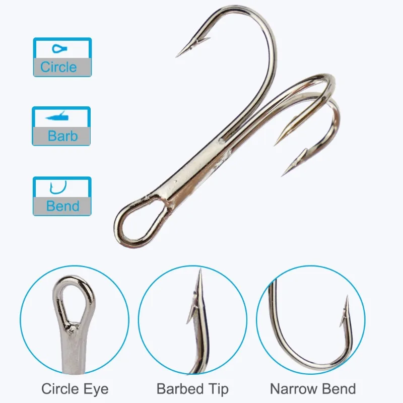Набор тройных рыболовных крючков 120 шт. тройные рыболовные крючки для морской и