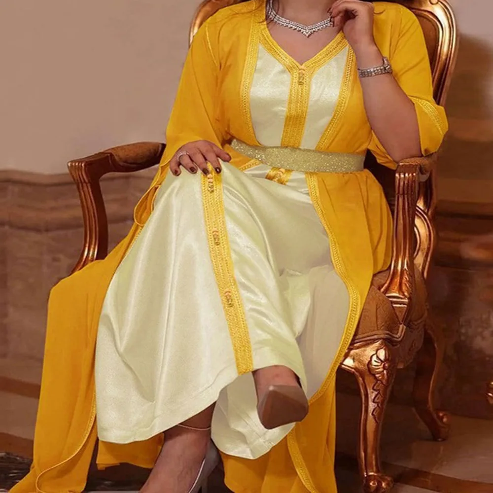 Autumn India Muslim Shirt Dress Women Abaya Hijab Dresses Jilbab Turkey Islamic Vestidos Elegant India Moroccan Kaftan Elbise