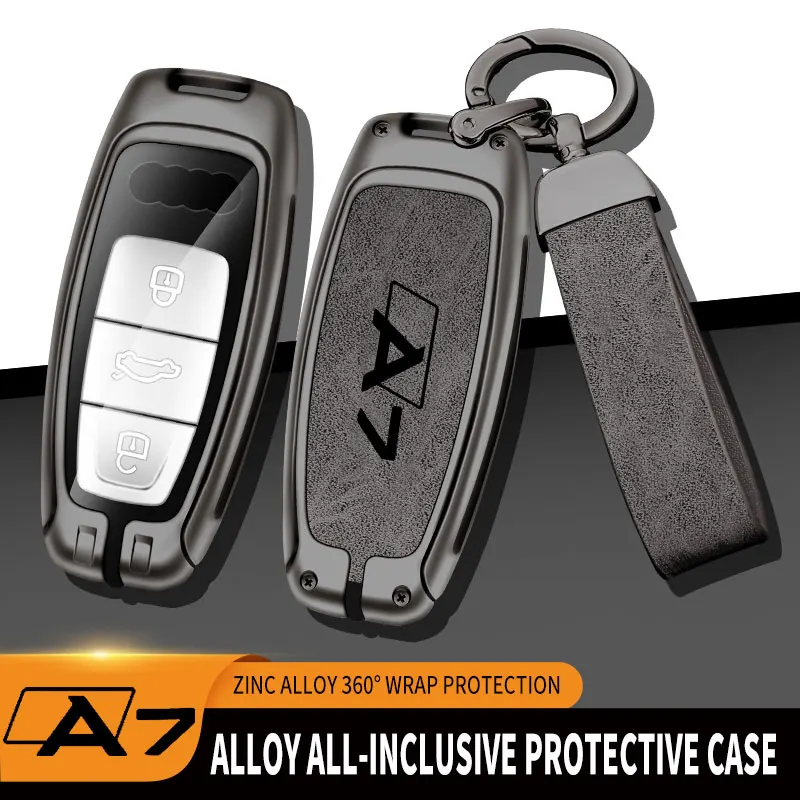 

Fashion Zinc Alloy Style Car Key Case Cover Shell For AUDI A7 S7 4G Quattro 2015 2020 Remote Control Protector Car Accessories