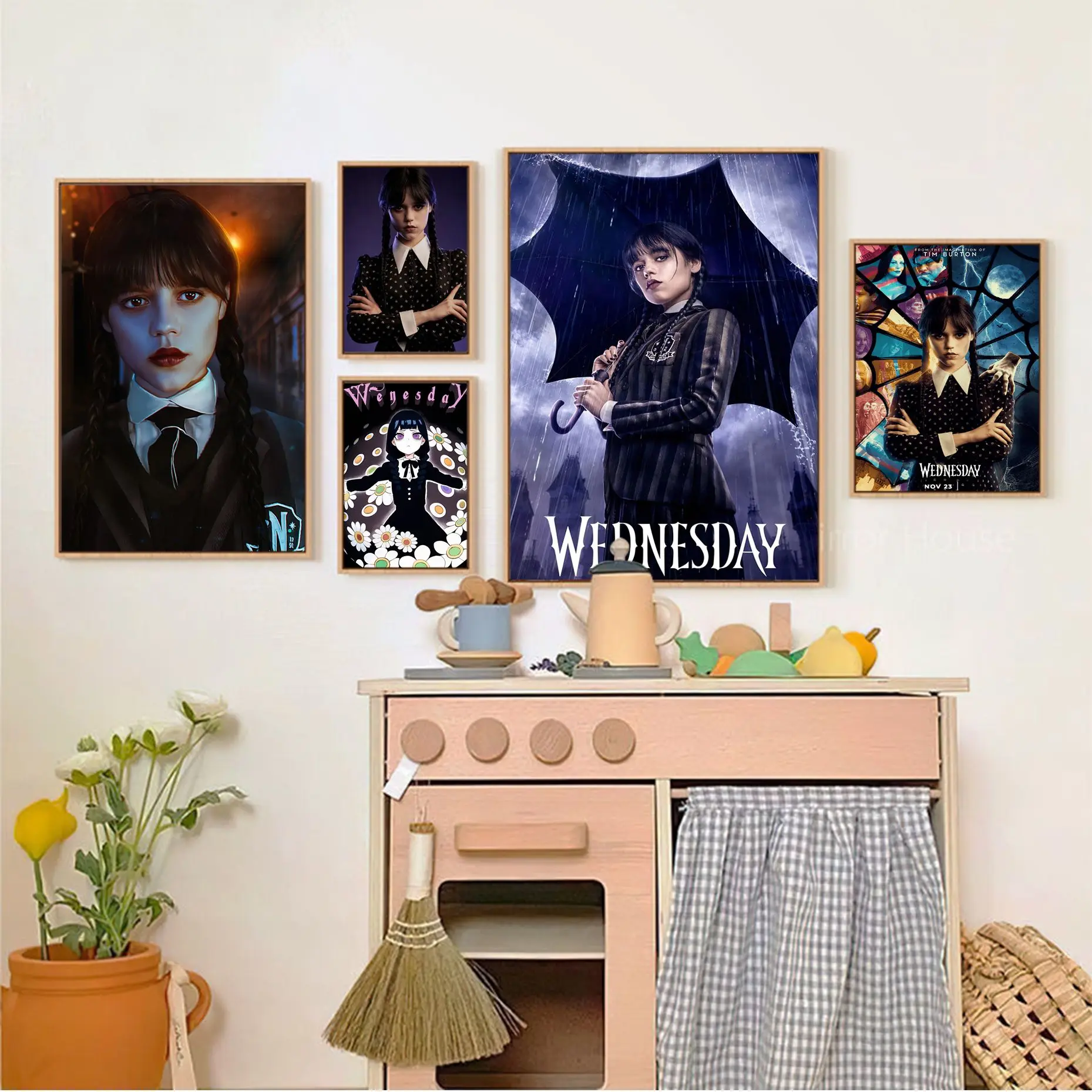 

American Movie TV Wednesday Addams Vintage Posters Sticky HD Quality Poster Wall Art Painting Study Nordic Home Decor