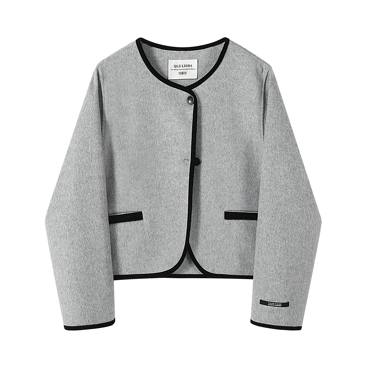 Qiaolisa Изящная уникальная супер красивая шерстяная куртка женская осенне-зимняя