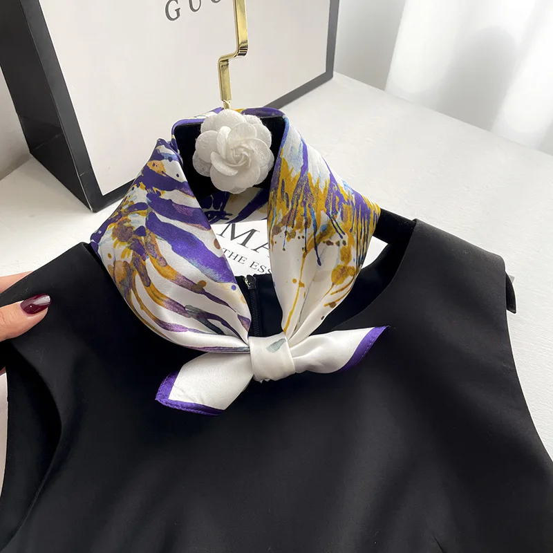 Роскошный брендовый женский 2023 шелковый шарф, модные пляжные палантины, женский платок, шали, шейный платок, хиджабы, шарфы, бандана с леопардовым принтом, 100%