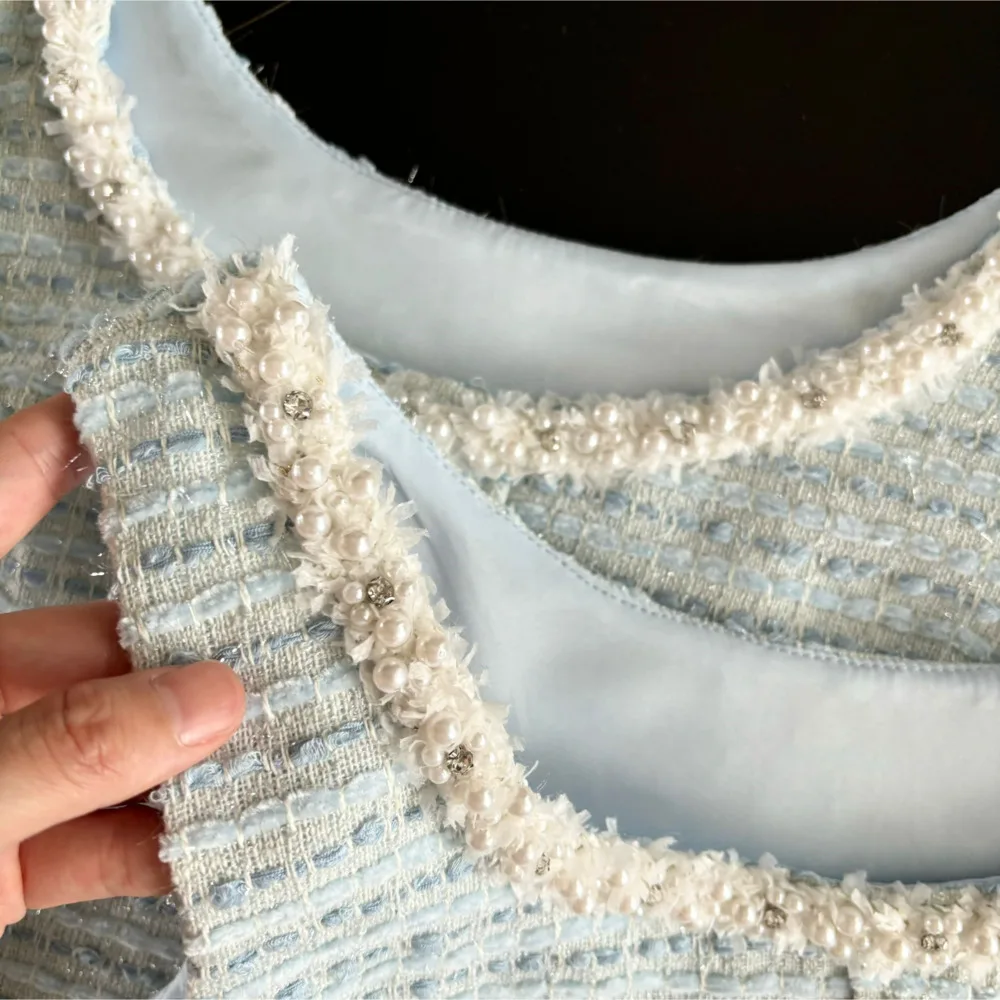 Женский твидовый костюм комплект из двух предметов кофта с завышенной талией и