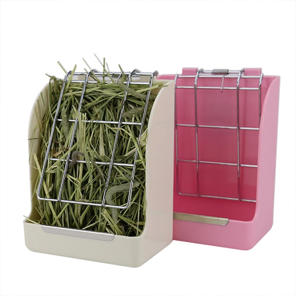 

Small Pet Hay Rack Rabbit Feeder Spring Grass Frame Turkey Feeding Groove Cage Fixed Frame Guinea Pig Chinchilla Rabbit Supplies