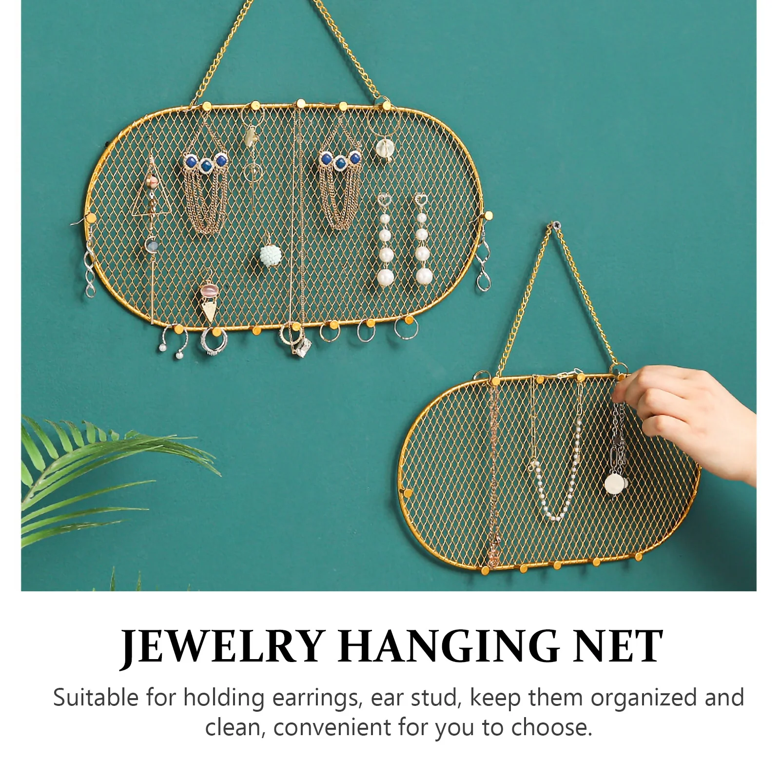 Jewelry Organizer Earring Rack Wall Display Holder Necklace Storage Stand Hanging Holders Dangle Stud Hanger Mesh Racks Eariron