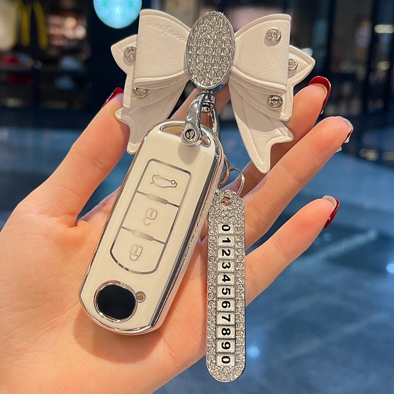 

Чехол для автомобильного ключа Bow No. Plate, чехол для Mazda 2 3 6 Atenza Axela Demio CX-5 CX5 CX-3 CX7, аксессуары 2015 2016 2017 2018