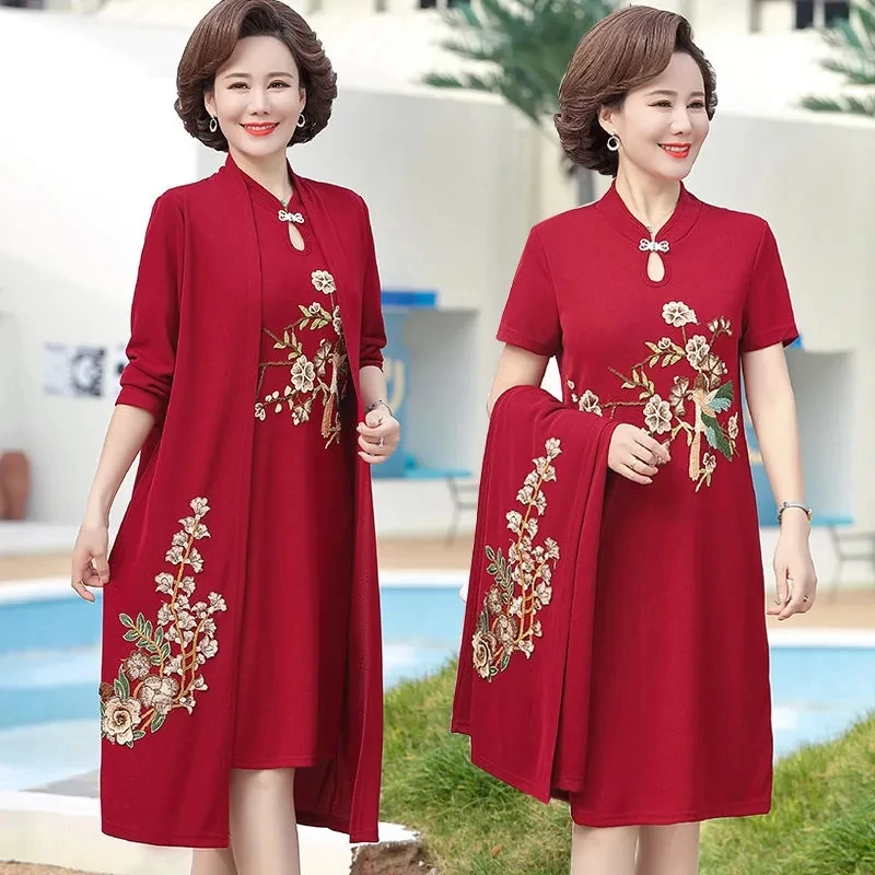 Женское платье костюм из двух предметов весна-осень благородное элегантное Cheongsam