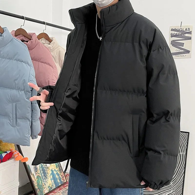 Fashion Winter Warm Solid Color Parkas For Men Overszied Coats 2022 Korean Man Casual Long Sleeve Zipper Jacket Outwear 5XL