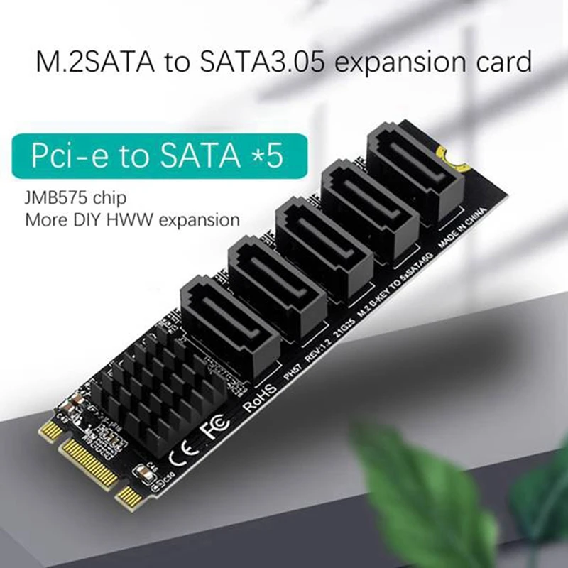 

Плата расширения M.2 NGFF B-Key SATA Change, 5 портов, 6 Гбит/с, плата расширения JM575, чипсет
