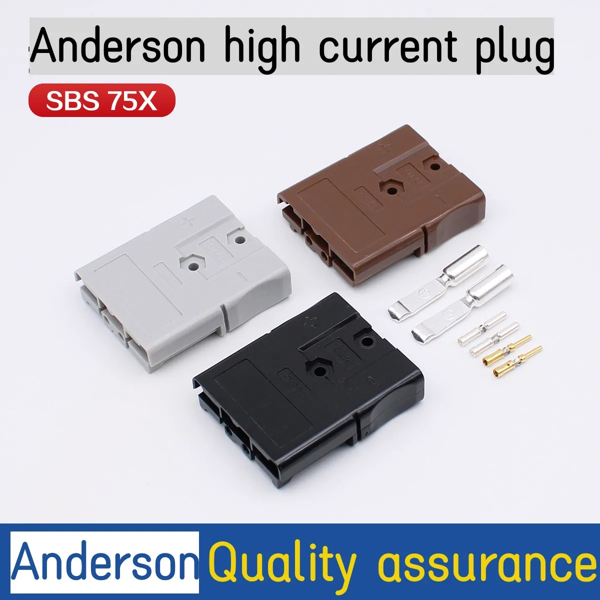 

SBS75X Розетка Anderson 75A600V Трехполюсная вилка для подключения литиевой батареи Разъем для зарядки вилочного погрузчика