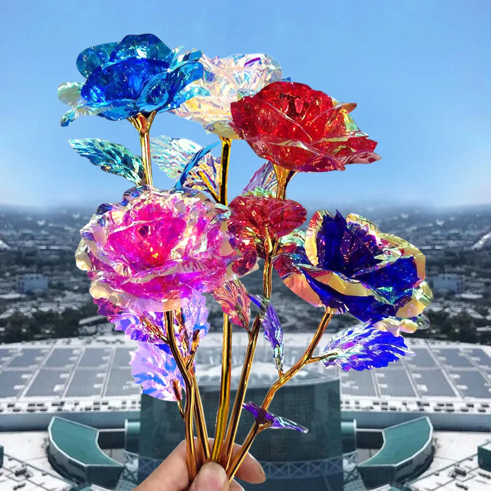 

Colorful Galaxy Artificial Rose Flower Eternal Love Wedding Decoration Valentine's Day Christmas Living Room Decoration Gift