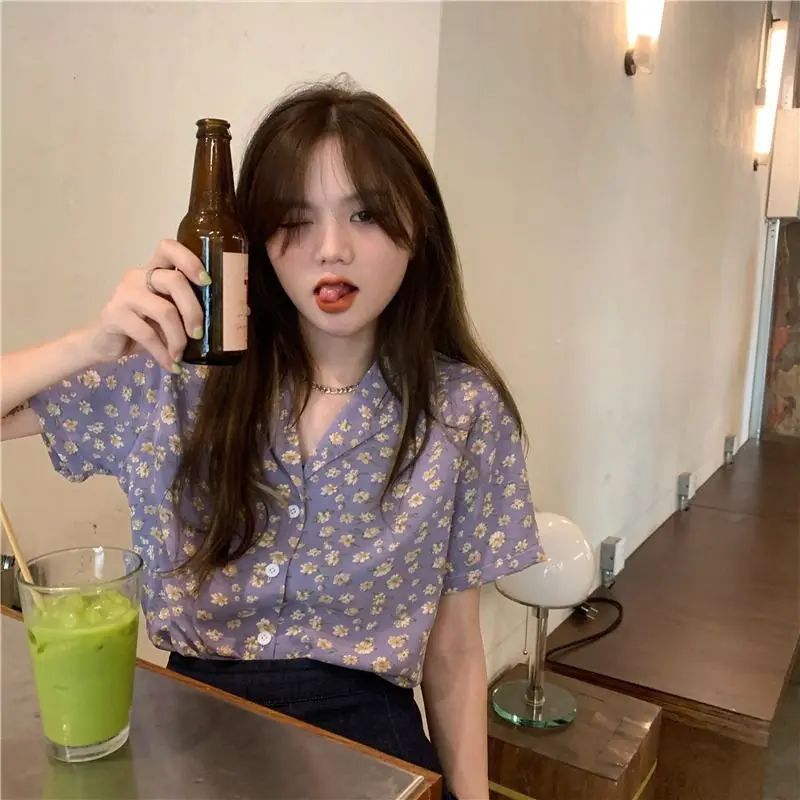 Элегантная женская шифоновая рубашка летняя блузка гавайская винтажная с