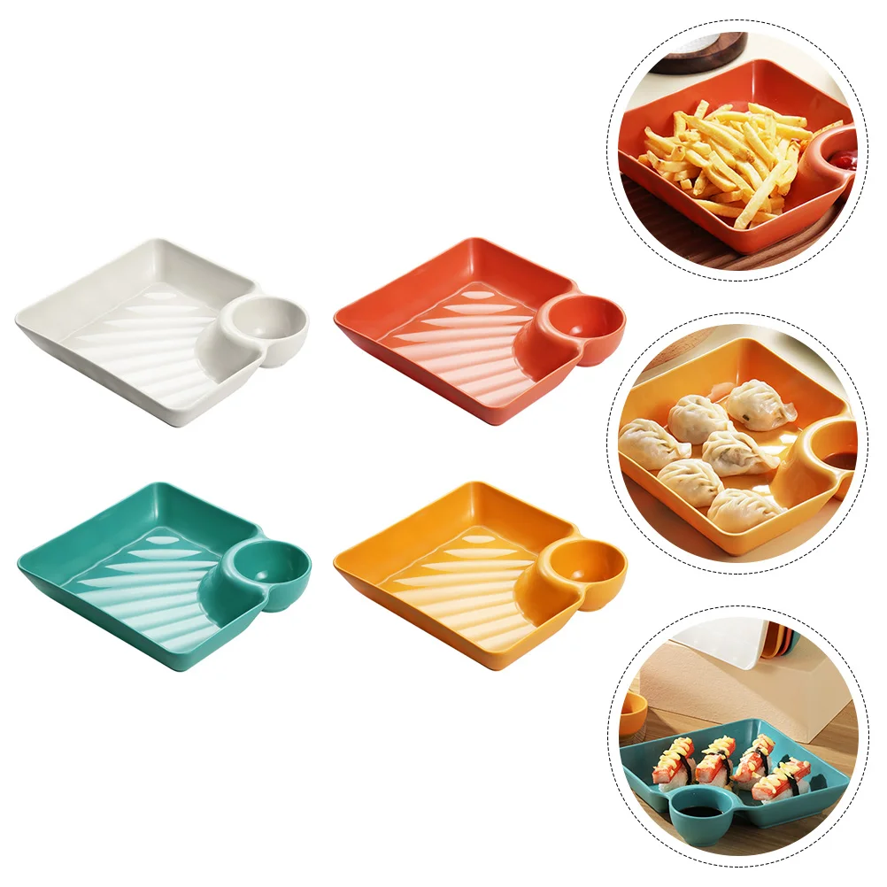 

Plate Sushi Plates Serving Dumpling Saucedishfood Set Japanese Dishes Snack Holder Dessert Dinner Tray Chips Ceramic Bowl