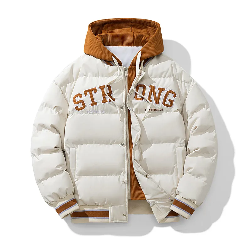 

Winter Jacket Men's Zipper New Jacket Streetwear Windproof Fashion Jacket Hooded Parkers Winter Thick Thermal Cotton Coat Men's
