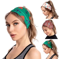 new boho flower print wide headbands vintage knot elastic turban headwrap for women girls cotton soft bandana hair accessories