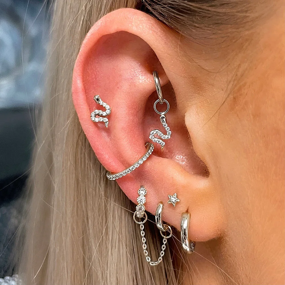1 шт. одинаковые серьги для пирсинга хряща висячие обручи женские Daith Helix козелка