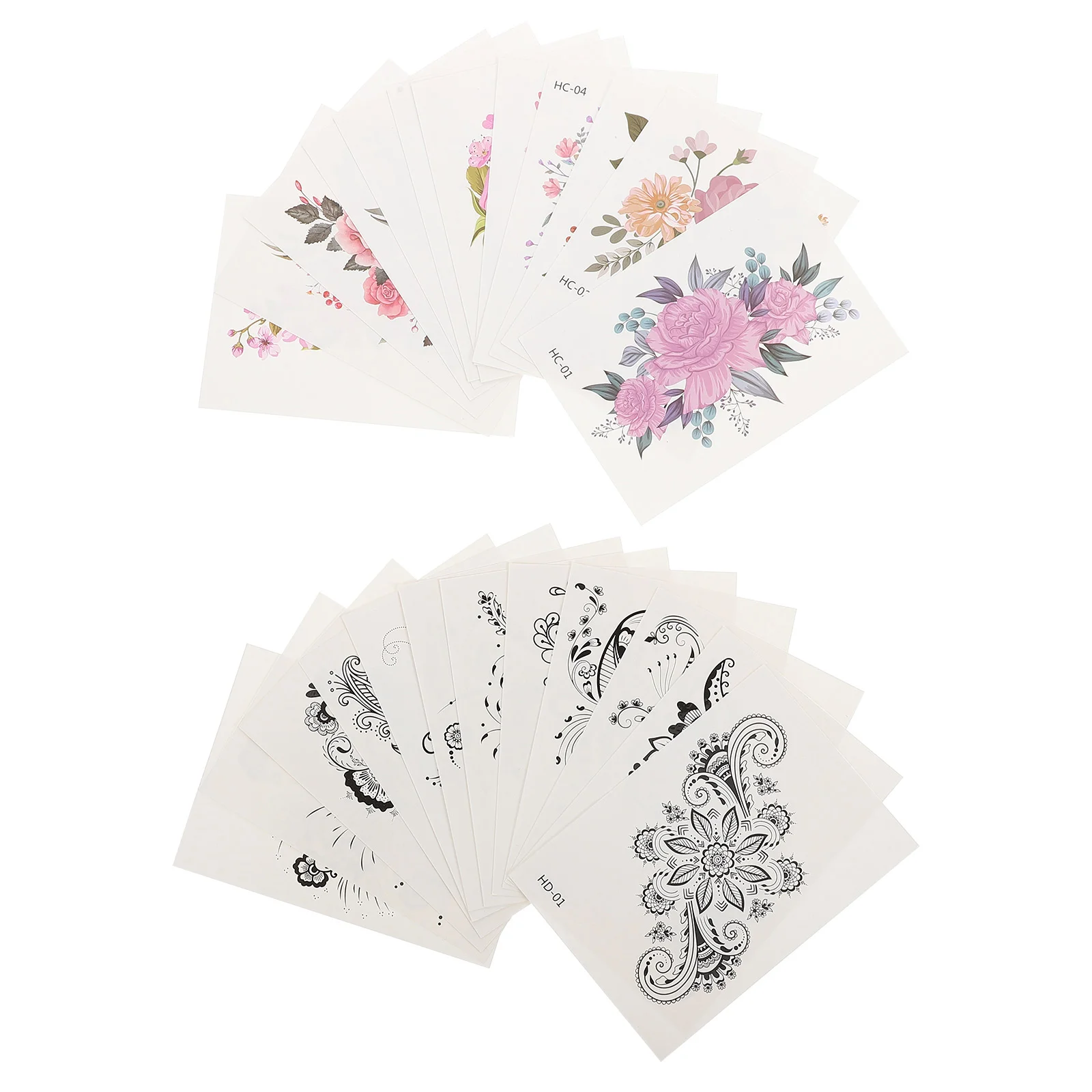 

24 Sheets Temporary Tattoos Body Tattoos Stickers Realistic Waterproof Tattoos