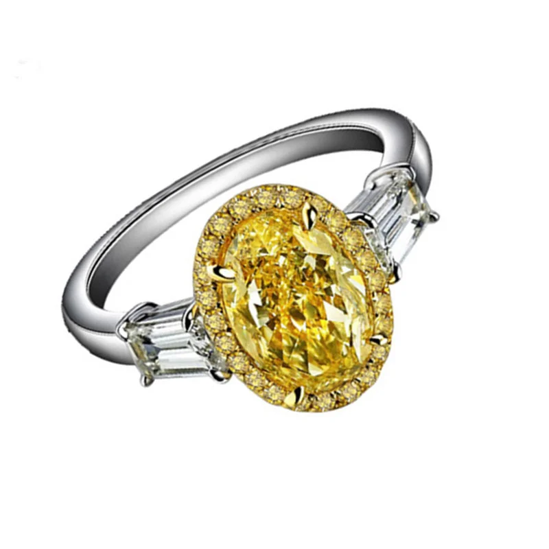 JoiasHome Oval Citrine Ring For Women Silver 925 Jewelry With Yellow Zircon Wedding Party Ladies Girl Gift Hot Sale Size6-10 images - 6