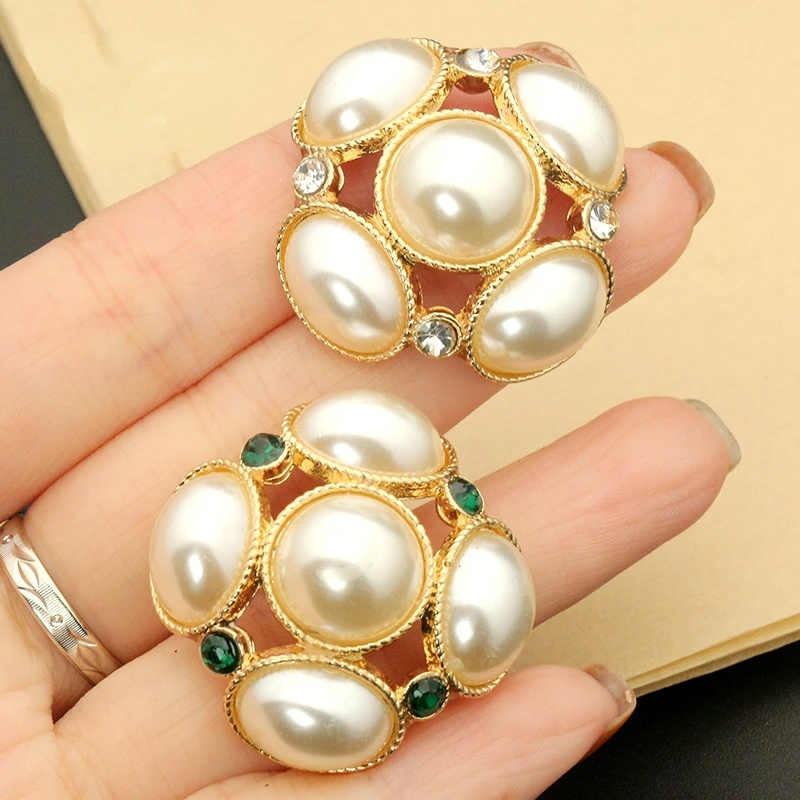 3PCS Швейные квадратные перламутровые пуговицы для одежды CC Большой женский твид