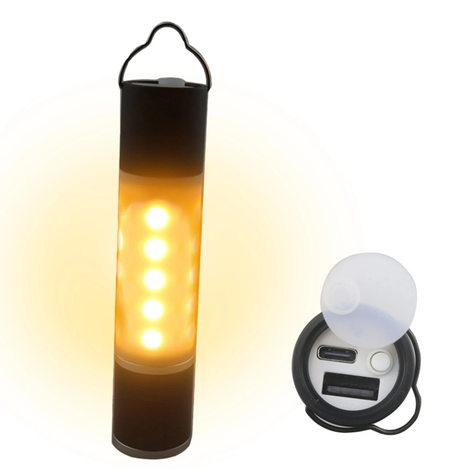 

LED Flashlight Retractable Zoom Flashlight Outdoor Camping Tent Light Multi-Light Source White Yellow Light Type-C Rechargeable