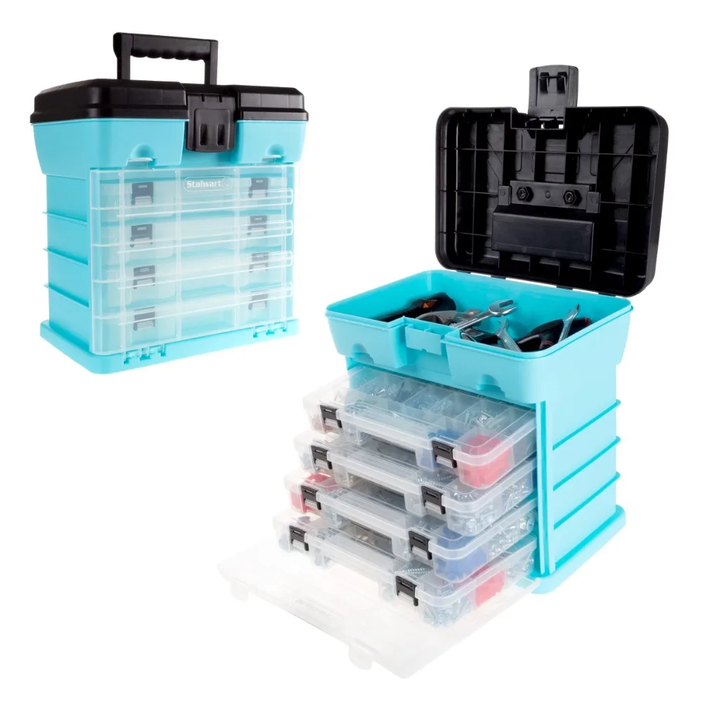 

Durable Organizer Utility Box (Light Blue) Tool Organize Cabinet Chest Drawer