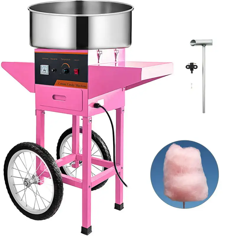 

Commercial Cotton Candy with Cart Stainless Steel Candy Floss Maker with Cart Perfect for Various Parties