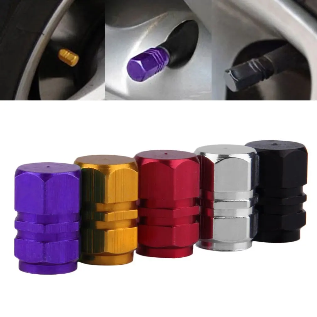 

4 Pcs/Pack Compact Aluminum 9mm Dia. Tyre Wheel Rims Air Valve Stem Caps Cover Car Truck Motocycle Bike Tire Tyres Accessories