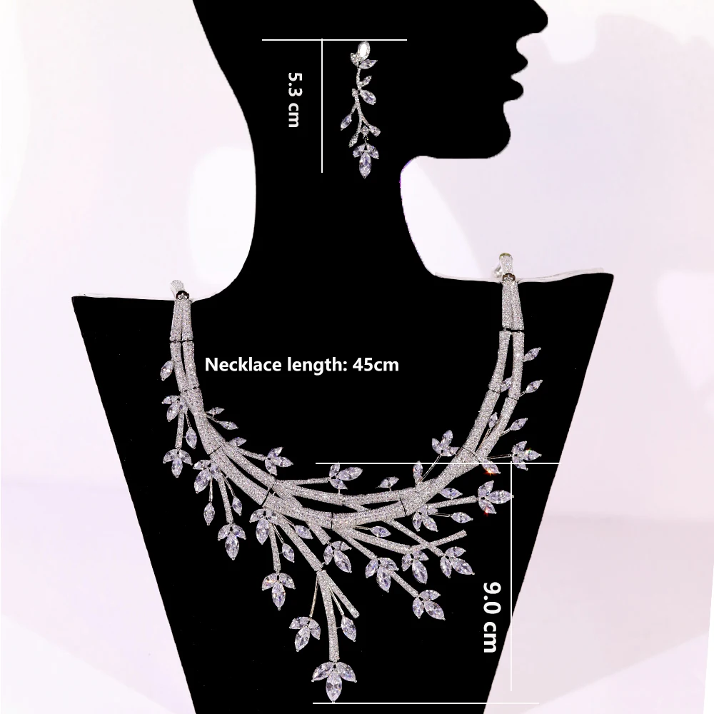 ASNORA Цирконий Высококачественный индийский комплект украшений Conjunto Feminino Kadın Takı