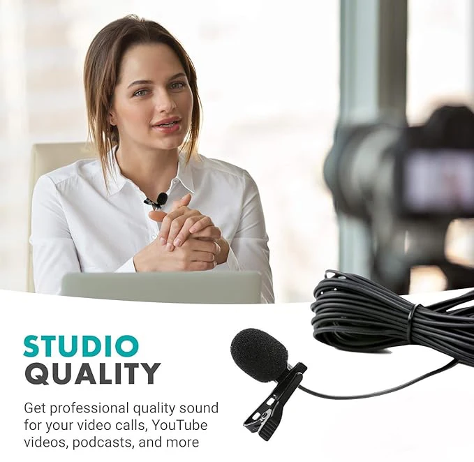 Петличный микрофон с шумоподавлением для смартфона компьютера ПК камеры