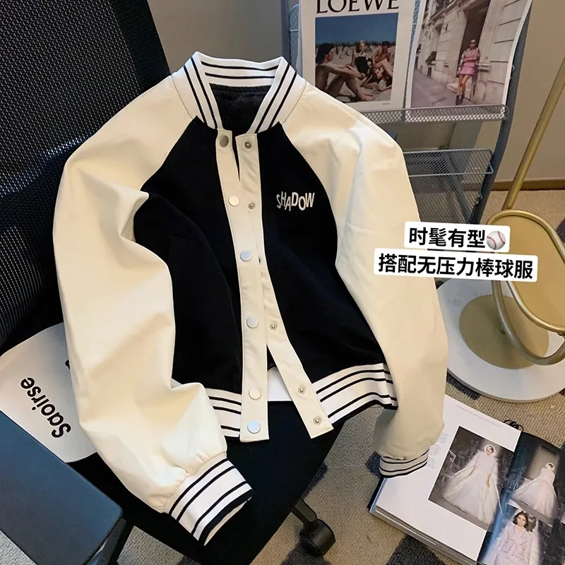 

Crop Tops Jackets for Women Streetwear Casual Y2k Clothes V-neck Long Sleeve Korean Coat Fashion Outwear 2023 Ropa Mujer 27i365