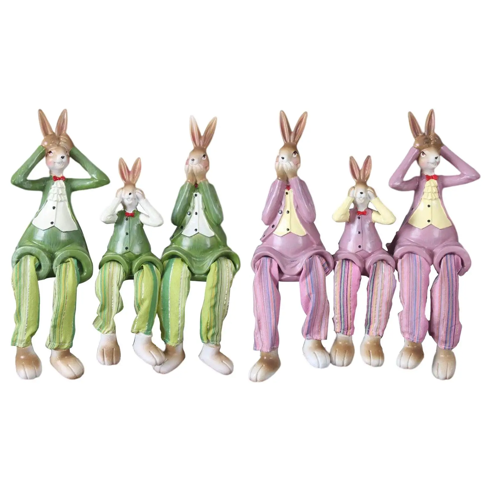 

3Pcs Rabbit Figurines Resin Sculpture Rabbit Statue for Living Room Decor
