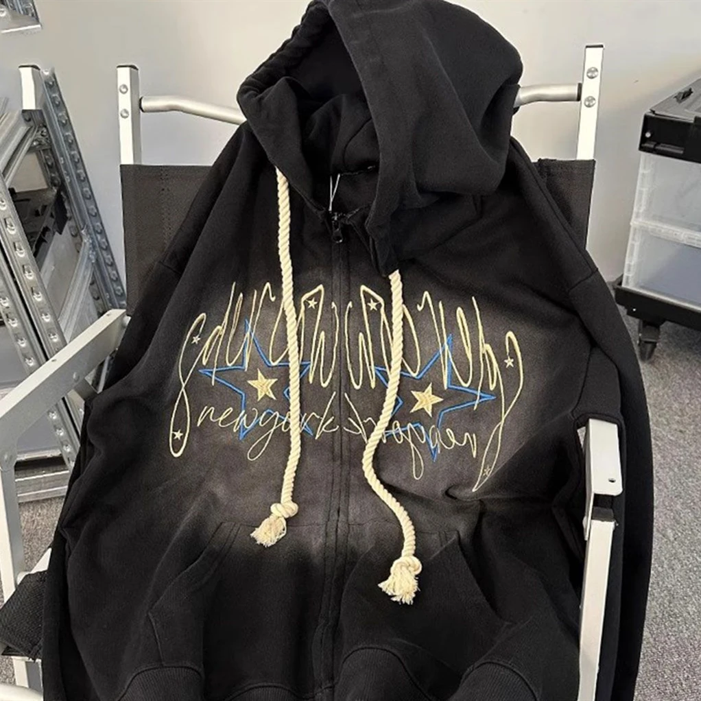 

Толстовка с капюшоном, на молнии, из хлопка, с надписью