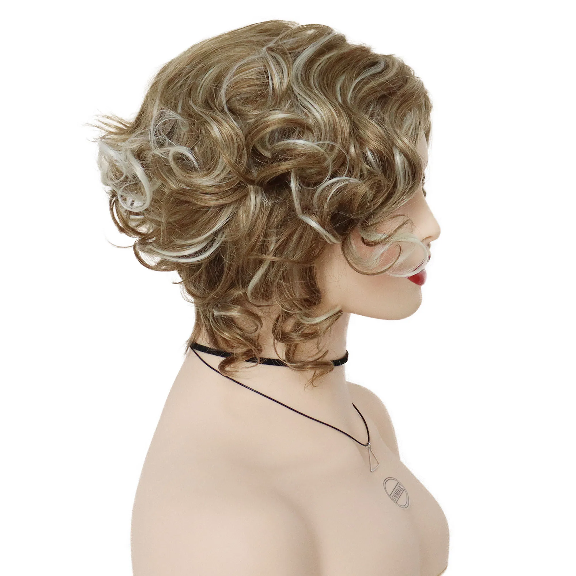 Синтетический женский парик GNIMEGIL светлые натуральные короткие вьющиеся волосы