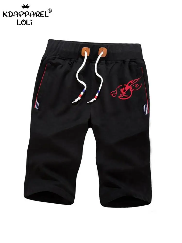 

Unisex Women Men Summer Short Pants School Students Teens Girls Boys Black Printed Sports Shorts Sportswear Casual Beach Thin