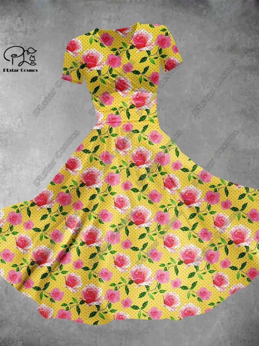 Женское платье с коротким рукавом и V-образным вырезом