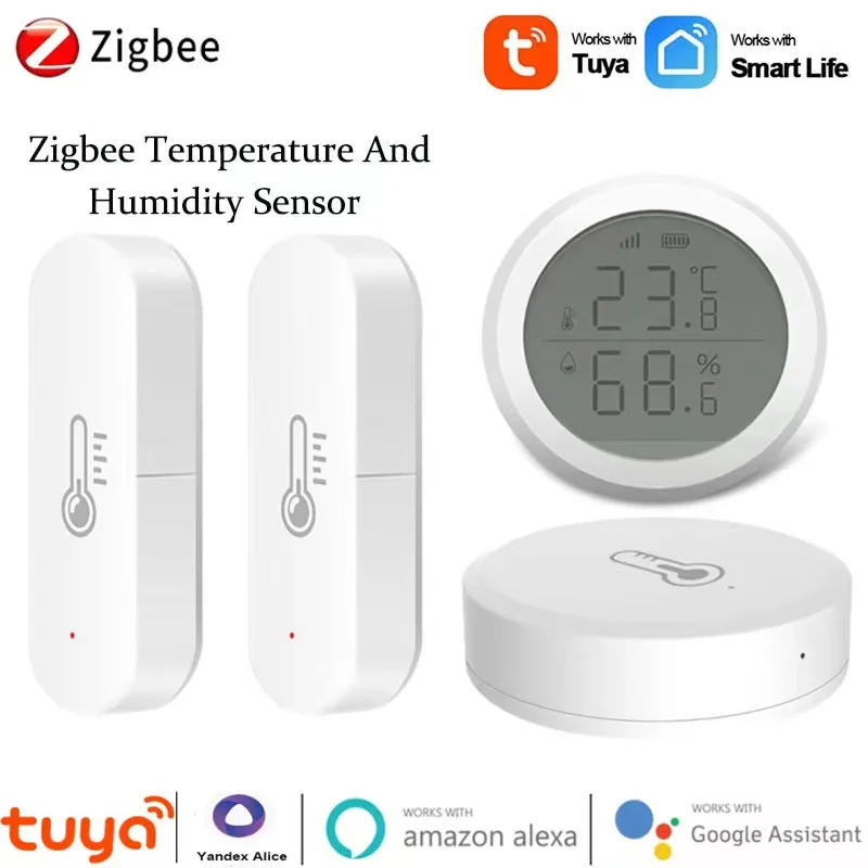 

Умный датчик температуры и влажности Tuya ZigBee, работает с приложением Smartlife и поддержкой Alexa и Google Assistant