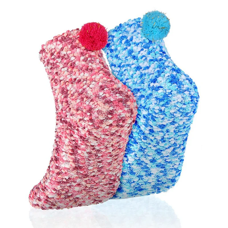 

2 Pairs Cupcake Socks DIY Present Socks Women Winter Fuzzy Fluffy Socks For Christmas Valentine's Day