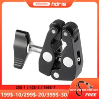 hdrig super crab clamp pipe clip with 14 20 38 16 mounting rod clamp black t handle for pipe table camera cage aluminum
