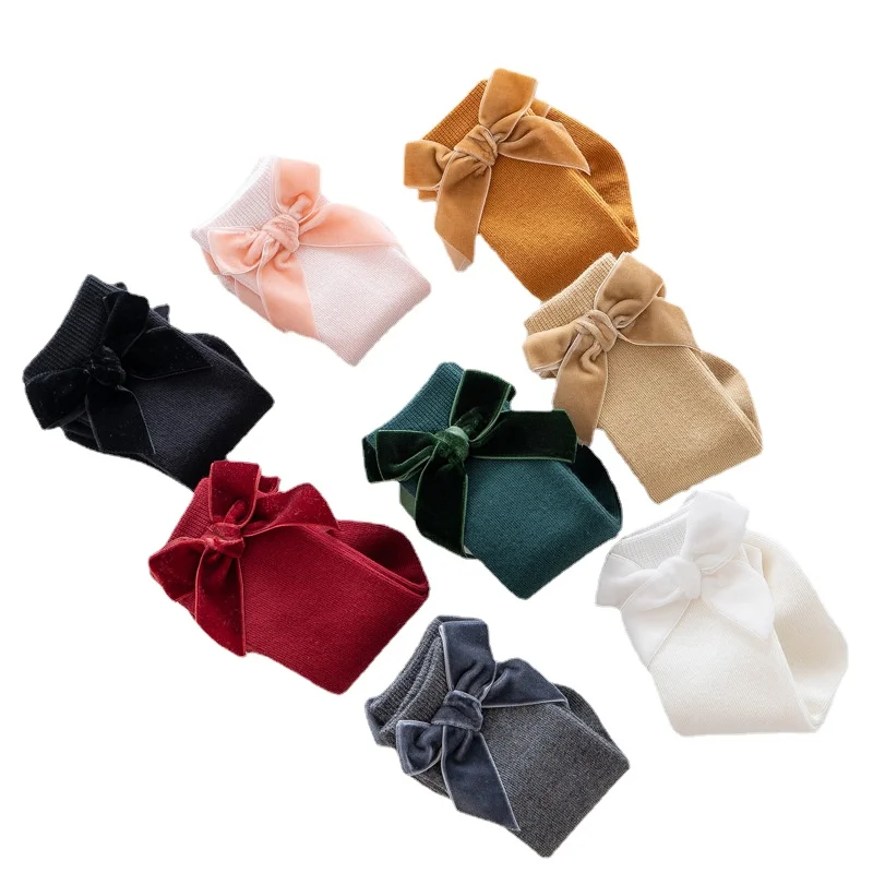 

Baby Girls Socks Bow Long Sock Kids Knee High Soft Cotton Spanish Christmas Children 0-3 Years Toddlers Socks