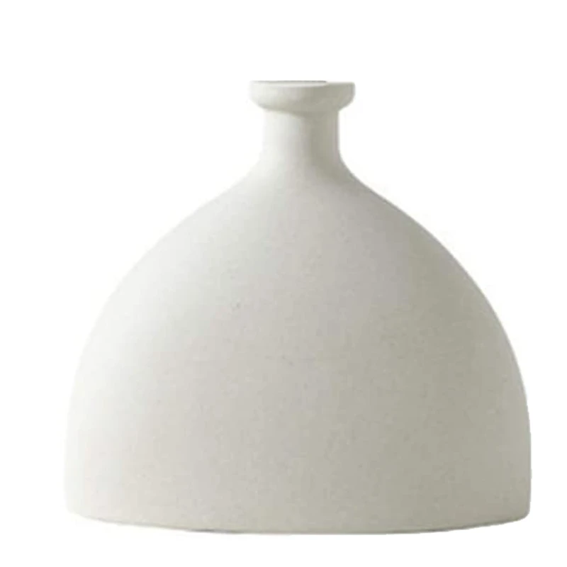 

Nordic White Ceramic Modern Geometric Arts Vase Minimalist Flowers Vase Decoration For Living Room Office Home Table