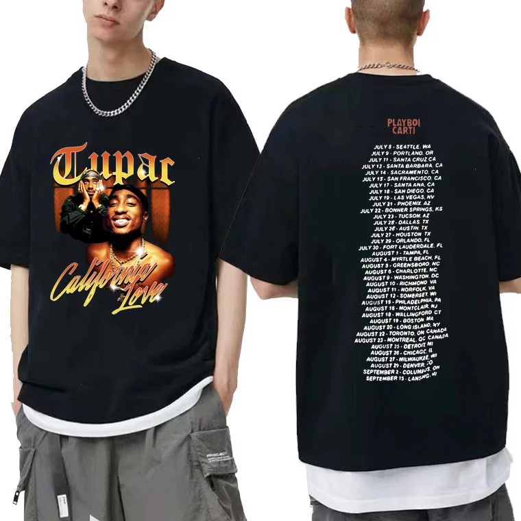 

Awesome Tupac 2pac Rap Tshirt Oversized Harajuku Print Tee Short Sleeve Regular Mens Quality Playboi Carti Hip Hop T Shirts